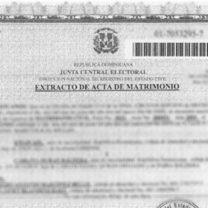 Acte de Mariage simple (République Dominicaine)
