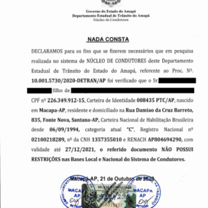 Relevé de Situation (Permis de Conduire)