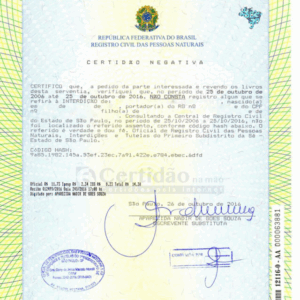 Certificat de Célibat (Brésil)