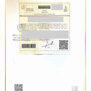 Certificat Mexicain de Célibat + Apostille