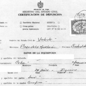 Acte de Décès (Cuba)